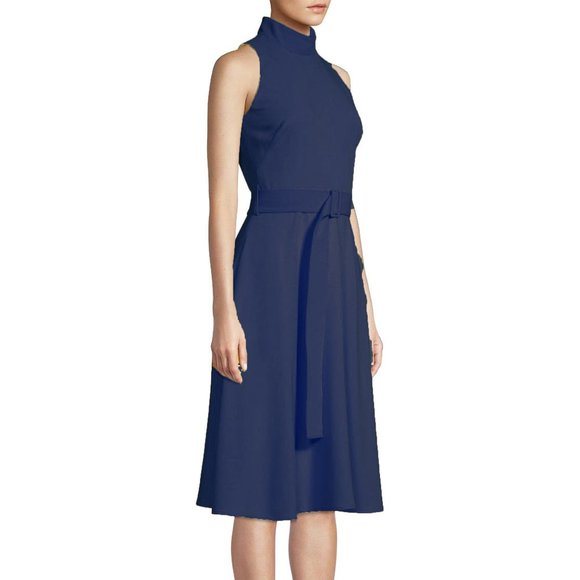 Black Halo Dresses & Skirts - BLACK HALO Lylah belted Blue dress 6